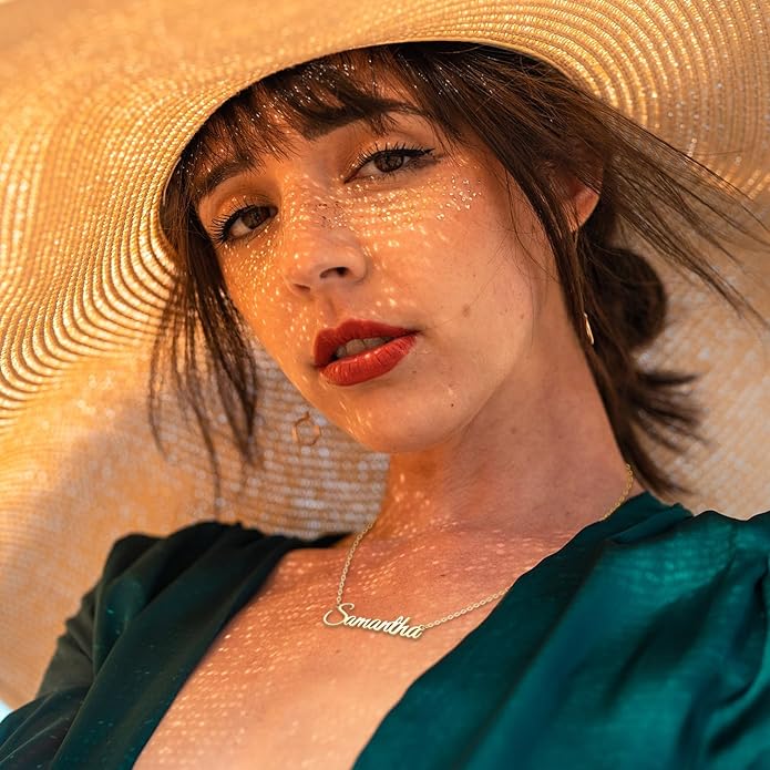 TinyName Custom Name Necklace Personalized 18K Gold Plated Nameplate Customized Jewelry Gift for Women TinyName