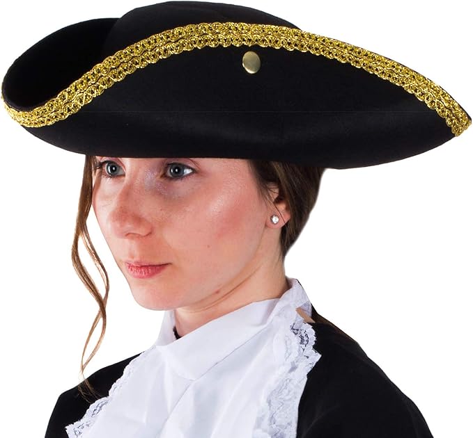 Funny Party Hats Colonial Style Tricorn Hat - Revolutionary War Deluxe Colonial Tricorn Hat Funny+Party+Hats