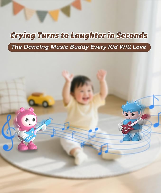 URROY Kids Karaoke Machine with Microphone – Mini Portable Bluetooth Speaker for Kids Ages 3-12, Cartoon Dancing Karaoke Toy with LED Lights Singing Gift for Girls & Boys Birthday URROY