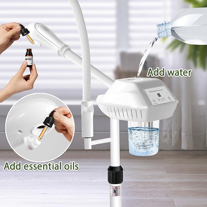 Professional Facial Steamer for Deep Hydration,2in1 Ozone Face Steamer with 5X Magnifying Lamp,Suitable for Home Use or Beauty Spa Deep Cleansing and Hydration SalonSe%C3%B1or