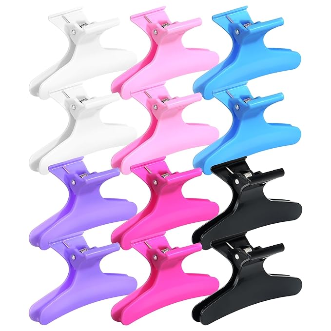 Ondder Butterfly Hair Claw Clips for Styling & Sectioning - Pro Hair Clamp Clips for Makeup, Cutting & Coloring - Hair Accessories for Women & Girls Ondder