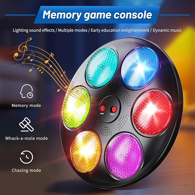 Handheld Light Up Electronic Memory Game for Kids Boys Girls Interactive Sound Car Travel Road Trip Toys Birthday Gifts for Ages 3-12 4-8 6-8 8-12 with Solo Multiplayer (Black) Kick Boosters