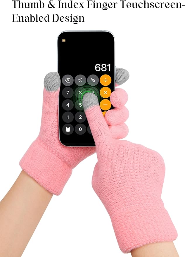 Winter Beanie Hat Scarf Gloves Set Warm Knit Fleece Touchscreen Gloves Neck Scarf Set Adult Winter Gift for Men Women KUTTOR