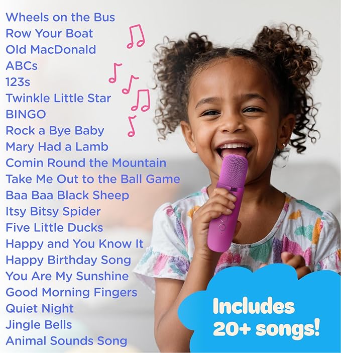 Move2Play, Karaoke Machine for Kids | Includes 20+ Kid Songs | 2 Microphones | Connect with Bluetooth | 3, 4, 5, 6, 7+ Year Old Gift | Toy for Girls, Boys, & Toddler | Birthday Present Move2Play
