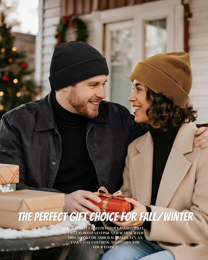 Winter Fleece Lined Beanie for Men Women, 100% Cotton Knit Thick Warm Beanies Hat, Cuffed Fisherman Hats Ski Skull Cap Simapu