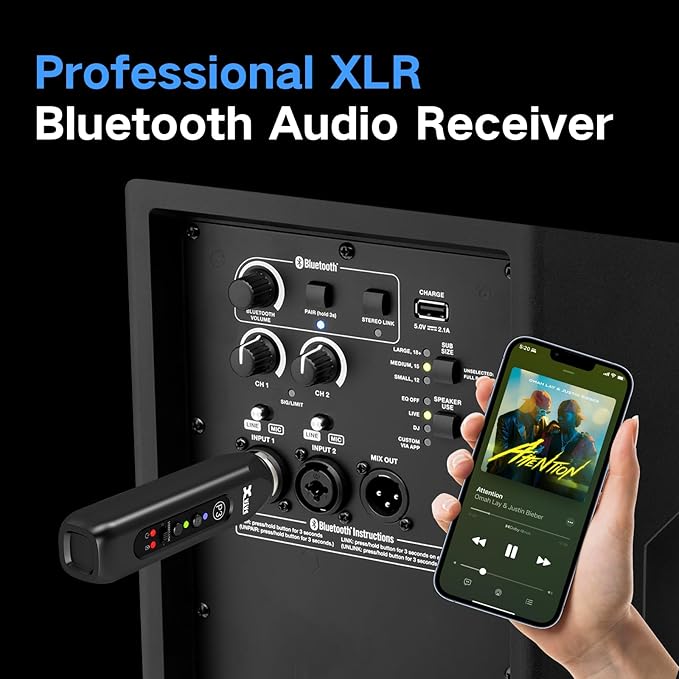 Xvive P3 XLR Bluetooth Receiver, High-Fidelity Wireless Bluetooth Adapter for Speakers, PA Systems, Mixers, DJ Equipment Xvive