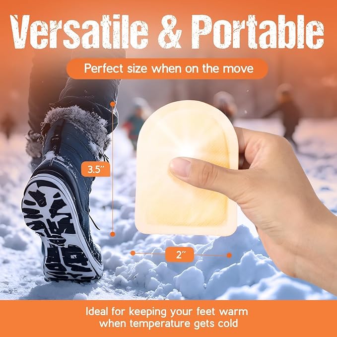 Toe Warmers for Feet – 50 Pairs (100 Warmers) | 10+ Hour Self-Adhesive Feet Warmers, Foot Warmers Bulk, Ultra-Thin Disposable Heat Pads for Shoes & Boots AllSettHealth
