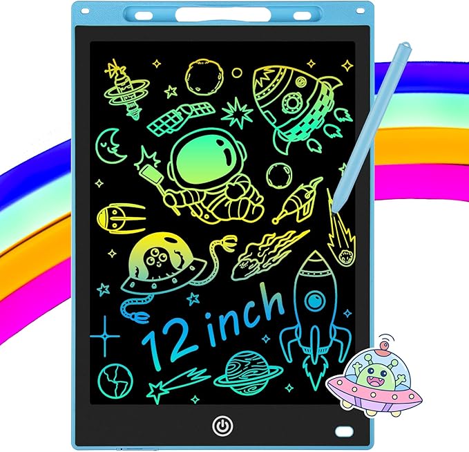 12 Inch LCD Writing Tablet - Colorful Electronic Drawing Pad & Doodle Board for Kids Ages 3-8, Erasable Educational Toy, Birthday and Christmas Gift for Girls and Boys (Blue) ArtcraftandStorage