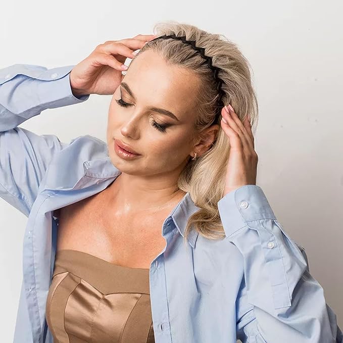 6 PCS Zig Zag Headbands Plastic Wavy Hair Head Band Comb with Teeth Hoop Accessories for Women Men Girls, Matte Morandi Kick Boosters