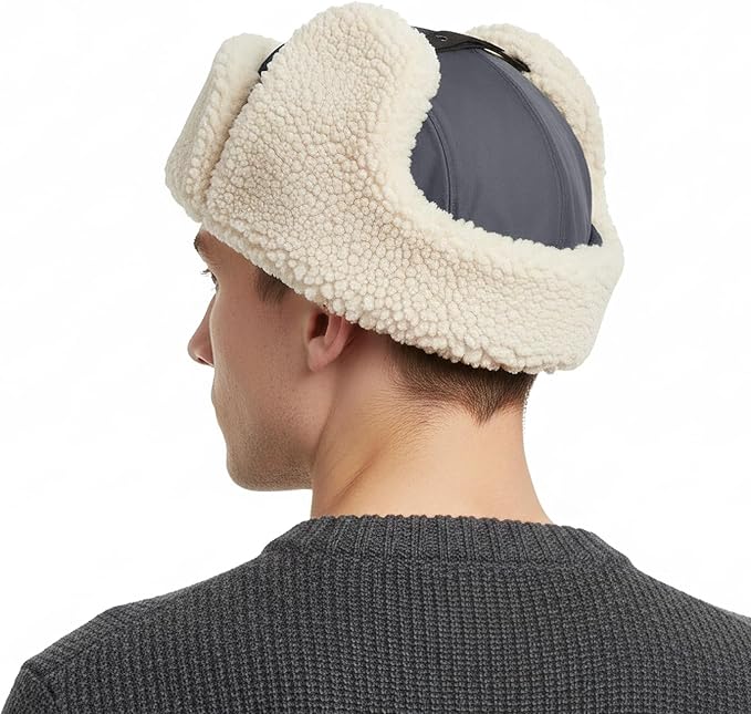 Ushanka Trapper hat, Winter Russian Hats for Men & Women Bomber Hat with Ear Flaps Warm Eskimo Trooper Hats HIKERBRO