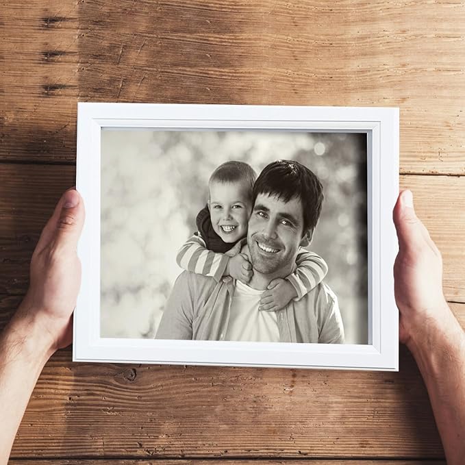 KTKDE 11x14 Picture Frame Set of 3,White Wooded Shatter Resistant Glass, Vertical & Horizontal Wall Hanging for Wall Display,Studio Gallery Photo Frame for Photos, Posters & Art Prints KTKDE