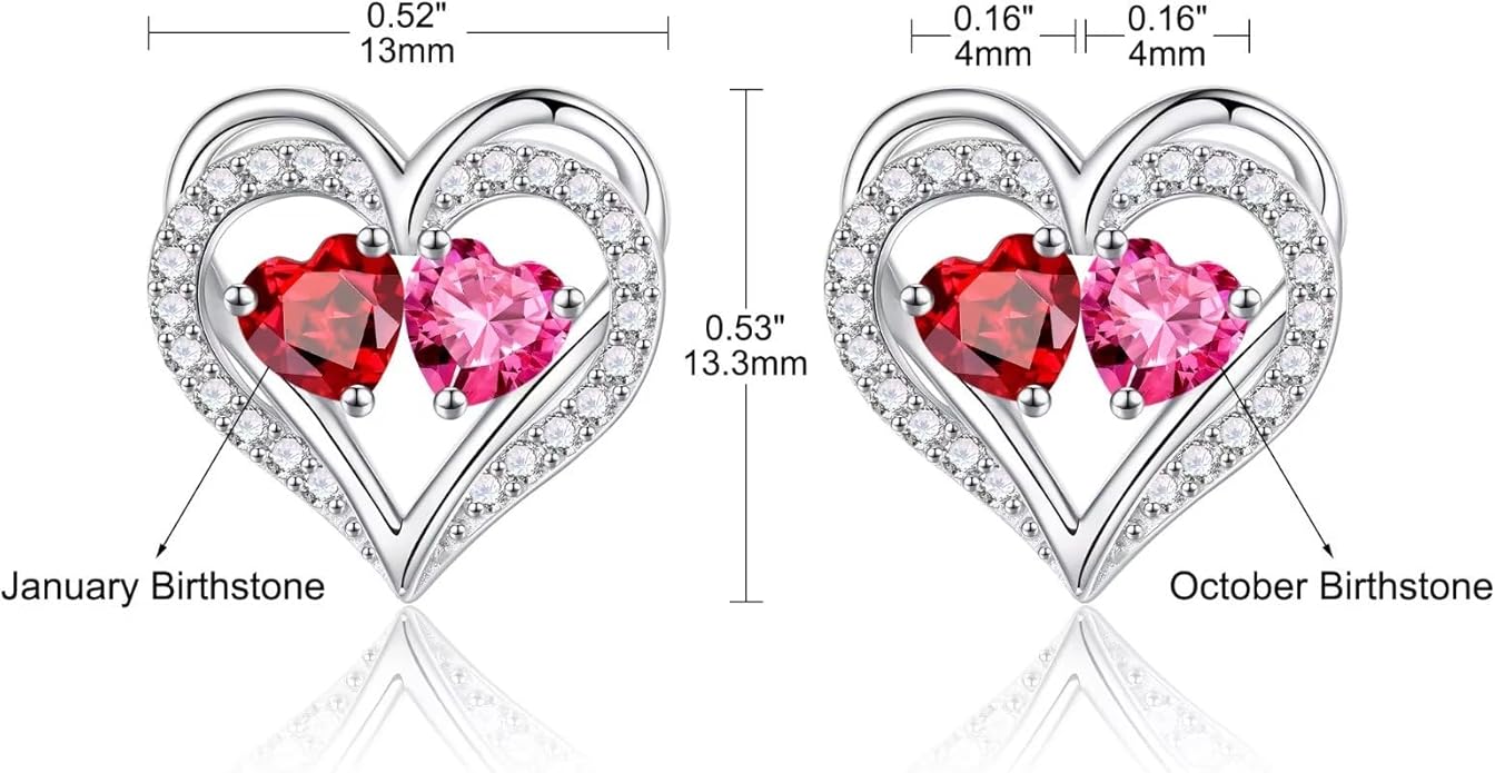 Iefil Christmas Gifts for Women Wife - 925 Sterling Silver Birthstone Earrings, Anniversary Birthday Gifts for Women Wife Girlfriend Mom IEFIL
