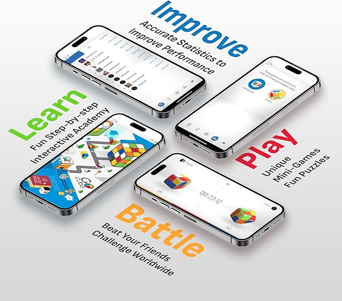 GoCube 2x2 - The First Ever 2x2 Connected Cube That Allows You to Learn How to Solve The Cube! App-Enabled STEM Puzzle That Fits All Ages and Capabilities. Free App. Particula