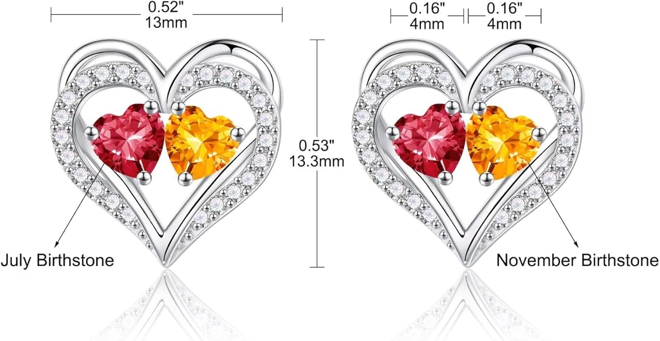 Iefil Christmas Gifts for Women Wife - 925 Sterling Silver Birthstone Earrings, Anniversary Birthday Gifts for Women Wife Girlfriend Mom IEFIL