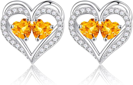 Iefil Christmas Gifts for Women Wife - 925 Sterling Silver Birthstone Earrings, Anniversary Birthday Gifts for Women Wife Girlfriend Mom IEFIL