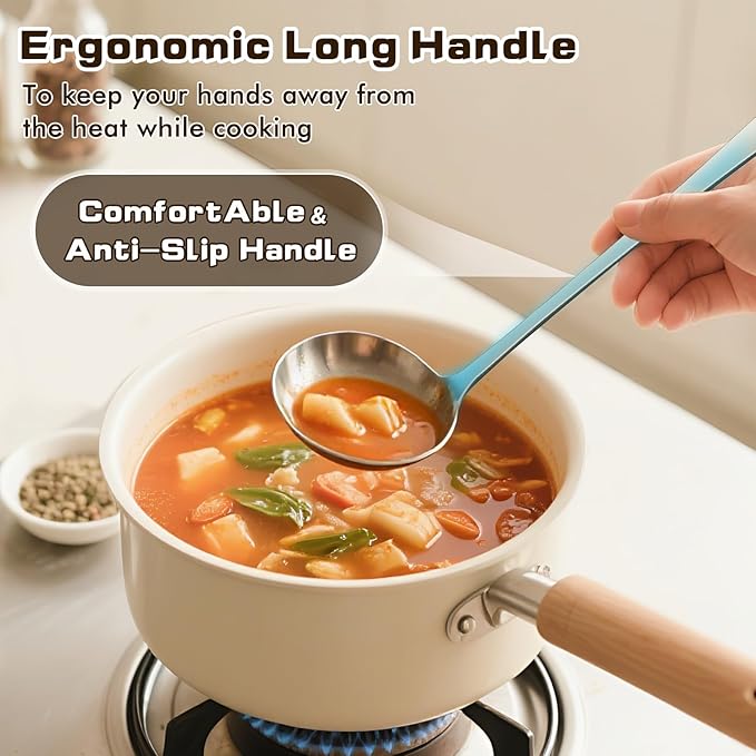 4 Pcs Cooking Utensils Set, Stainless Steel Kitchen Utensils, Heat Resistant Metal Kitchen Tools Include Solid & Slotted Turner Wok Spatula, Serving Spoon, Ergonomic Handle, Easy to Clean, Silver Kick Boosters