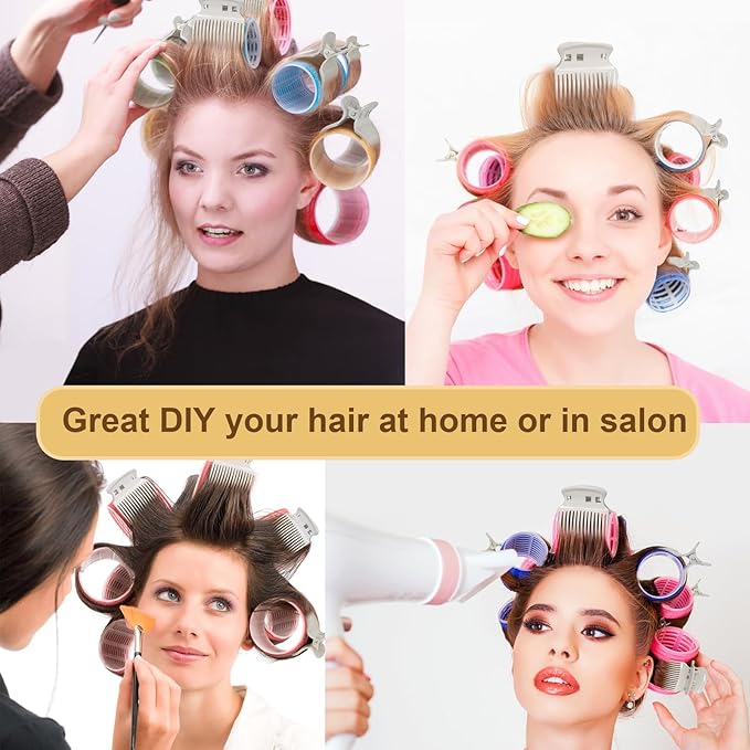 Hot Roller Clips -10PCS Hair Roller Clips - Hair Curler Claw Clip - Replacement Roller Clip for Women Girls Hair Section Styling - White