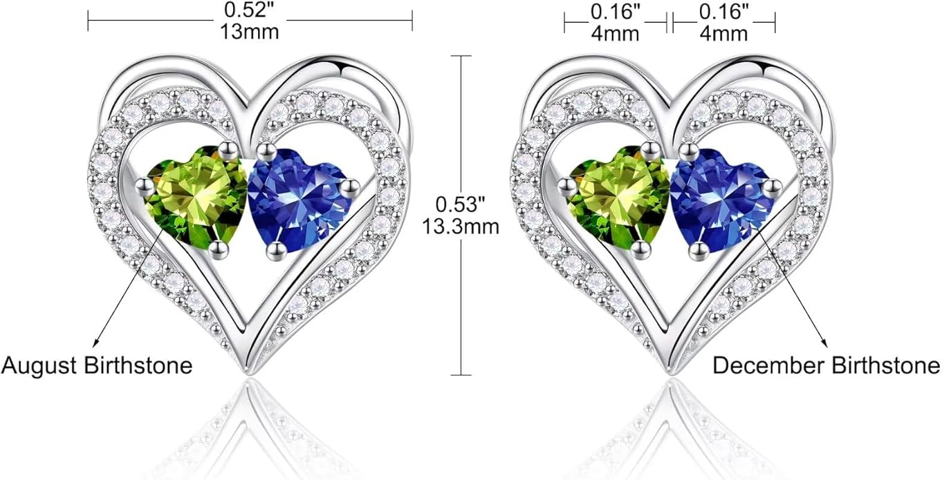 Iefil Christmas Gifts for Women Wife - 925 Sterling Silver Birthstone Earrings, Anniversary Birthday Gifts for Women Wife Girlfriend Mom IEFIL