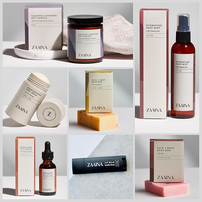 ZAAINA Spa Gift Set for Her - Relaxation Spa Kit for Women, Holiday Spa Gift Basket, Pampering At Home Bath and Body Self Care Spa Package, Christmas Gifts for Mom Wife, Spa Birthday Gifts for Women ZAAINA