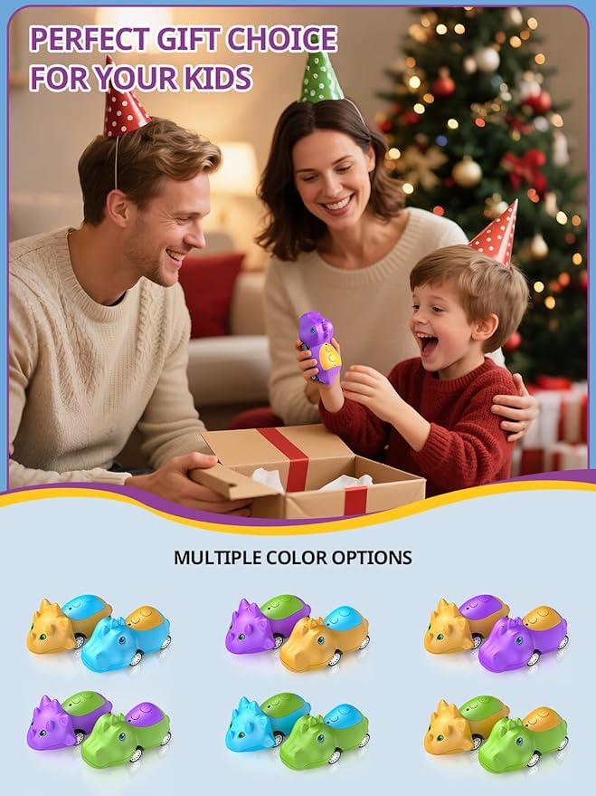 Dinosaur Walkie Talkies for Kids Rechargeable, Dino Toy Cars for Boys & Girls Ages 3-7, Crystal-Clear Audio, 48H Play, Fun Indoor & Backyard, Birthday Xmas Gifts for Toddler, 2 Pack Inspireyes