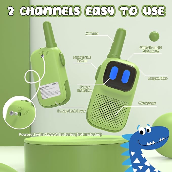 Toys for 3-12 Year Old Girls Boys, Walkie-Talkies for Kids 2 Pack 1000FT Long Range with 2 Channels, Handheld Kids Walky Talky Educational Electronic Outdoor Toys for Outside Camping Hiking Holiky