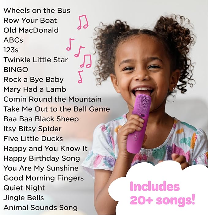 Move2Play, Karaoke Machine for Kids | Includes 20+ Kid Songs | 2 Microphones | Connect with Bluetooth | 3, 4, 5, 6, 7+ Year Old Gift | Toy for Girls, Boys, & Toddler | Birthday Present Move2Play