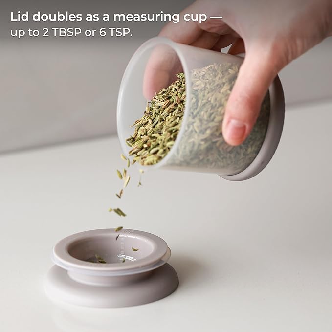 Under-Shelf Spice Rack with 3 Airtight Jars, Measuring Lids, Space-Saving Hanging Organizer for Salt, Sugar & Spices yuriya