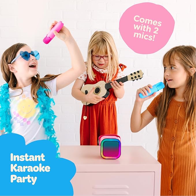 Move2Play, Karaoke Machine for Kids | Includes 20+ Kid Songs | 2 Microphones | Connect with Bluetooth | 3, 4, 5, 6, 7+ Year Old Gift | Toy for Girls, Boys, & Toddler | Birthday Present Move2Play