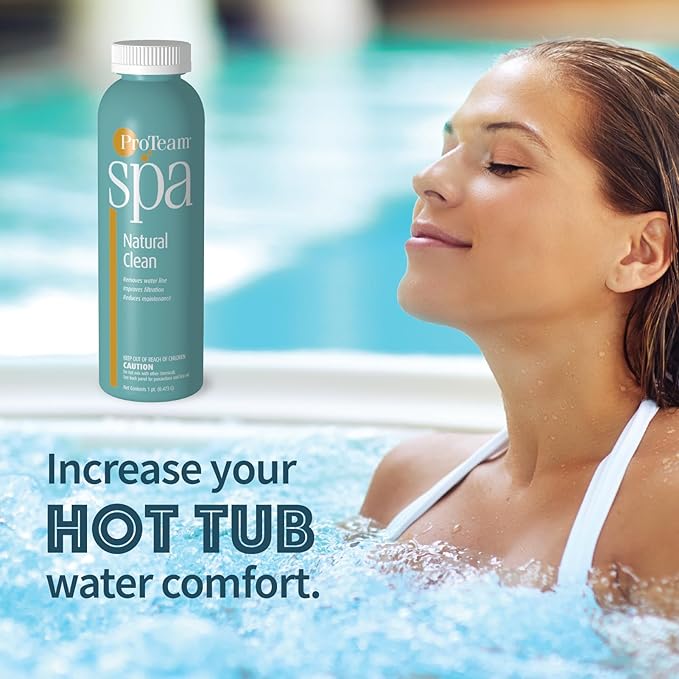 Proteam Spa Natural Clean - All Natural Hot Tub Water Clarifier Hot Tub Clarifier - Spa Enzymes for Hot Tub with SplashWiz Hot Tub Chemicals Care Guide - Made in USA (1 pt) (2 Pack) SplashWiz%E2%84%A2
