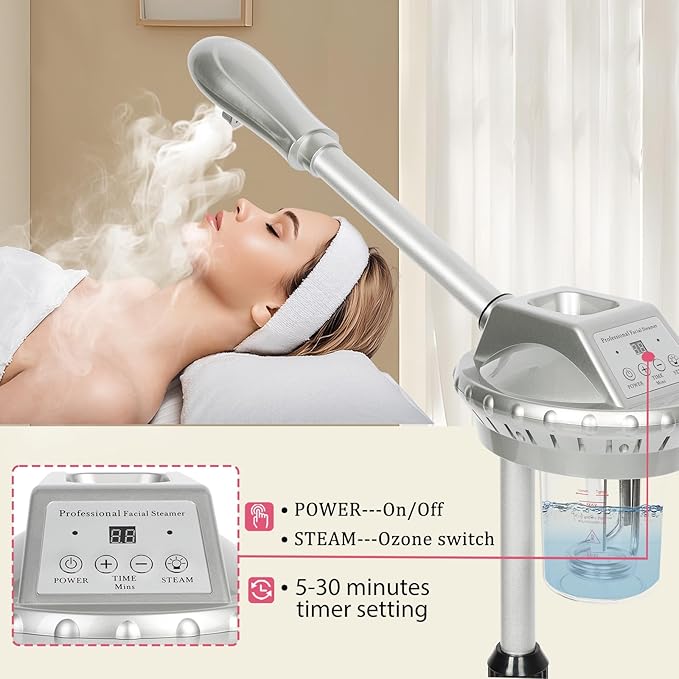 Professional Facial Steamer for Estheticians Face Steamr on Wheels with Hot Mist & Timer Function Suitable for Home Use or Beauty Spa Deep Cleansing and Hydration SalonSe%C3%B1or
