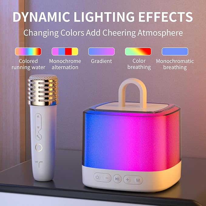 Mini Karaoke MachineKids & Adults with 2 Wireless Mics, for 4-12 +Years Old Girl Boy, Led Portable Bluetooth Speaker, Karaoke PA System for Family Gatherings DRSYXCSAboutUsIntroduction