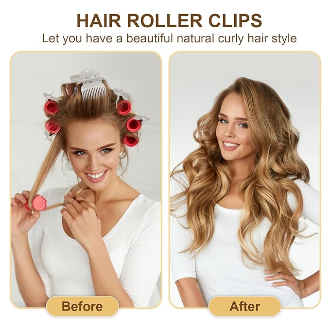 Hot Roller Clips -10PCS Hair Roller Clips - Hair Curler Claw Clip - Replacement Roller Clip for Women Girls Hair Section Styling - White