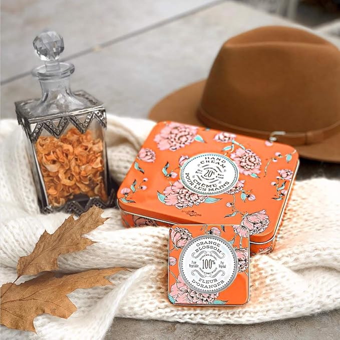 La Chatelaine Hand Cream Trio Tin, Holiday Gift Set, Natural Hand Lotion, Made in France with 20% Organic Shea Butter, Nourishing (Gardenia or Coconut Milk, Orange Blossom, Oud Rose) 3 x 1 fl. oz LaChatelaine