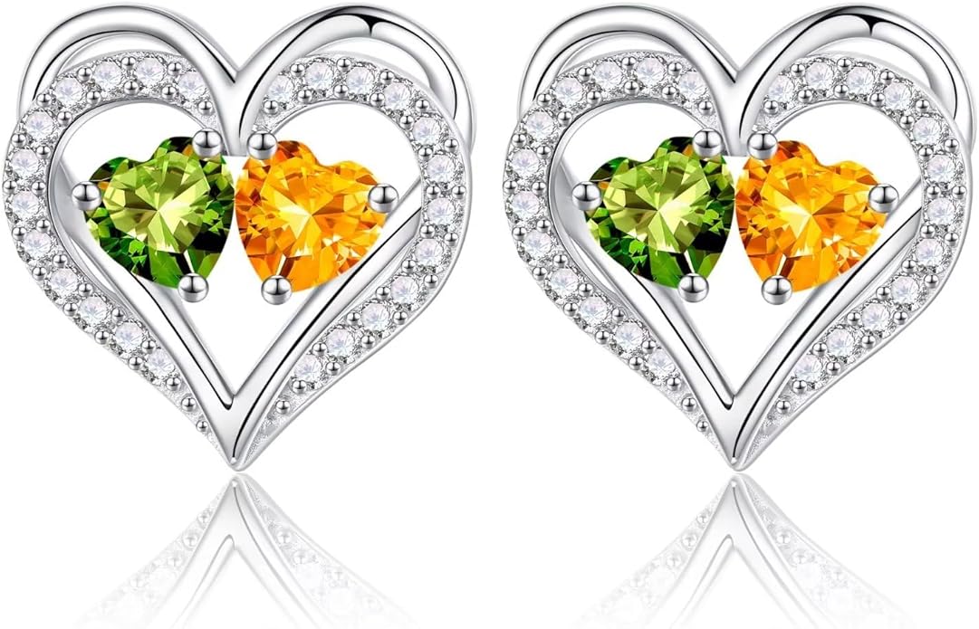 Iefil Christmas Gifts for Women Wife - 925 Sterling Silver Birthstone Earrings, Anniversary Birthday Gifts for Women Wife Girlfriend Mom IEFIL