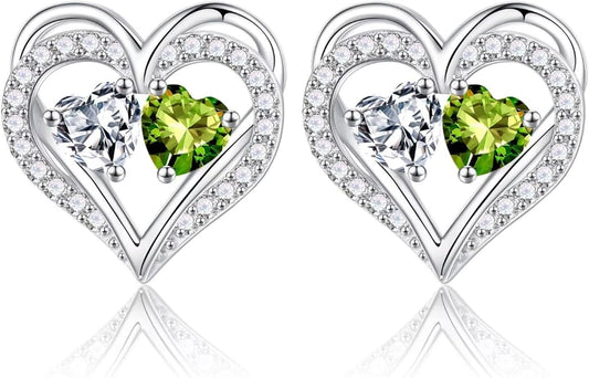 Iefil Christmas Gifts for Women Wife - 925 Sterling Silver Birthstone Earrings, Anniversary Birthday Gifts for Women Wife Girlfriend Mom IEFIL