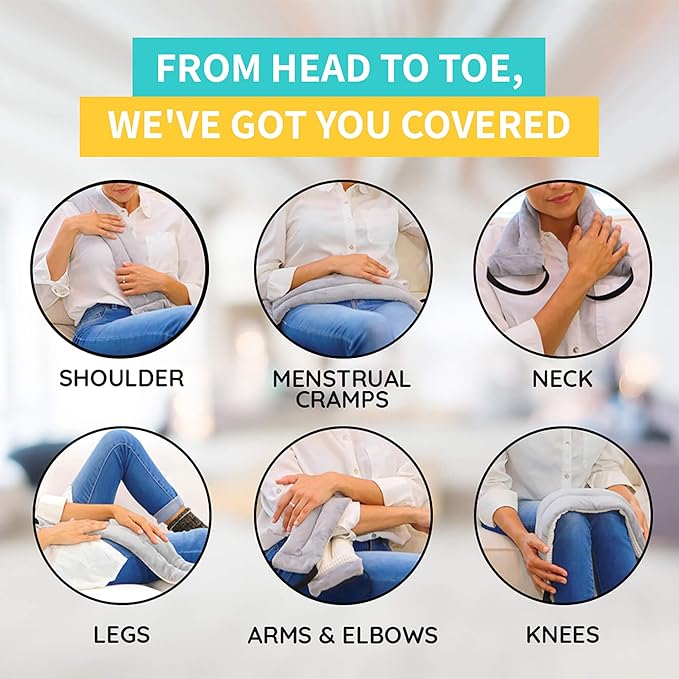 Versatile Microwavable Heating Pads for Neck Pain Relief, Back Pain, and Shoulder Pain Relief - Microwave Heating Pad for Cramps and Muscle Relief, Hot and Cold Reusable Pad - 1 Pack HPSolutions