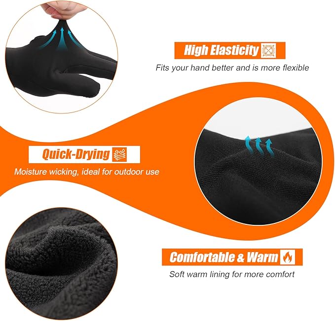 Dr.Warm Heated Gloves Liner, Rechargeable Heated Work Gloves for Men Women, Electric Battery Glove with Touchscreen, Thin Hand Warmer for Winter Hunting Riding Running Drwarm