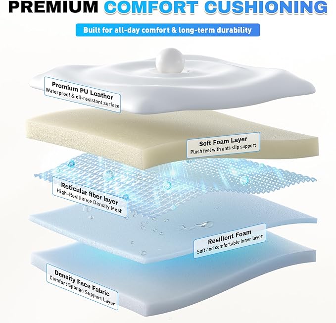 Stationary Massage Table with Memory Foam, Massage TattooTable with Adjustable Height, Facial Bed for Esthetician, PU Leather for Physical Therapy & Spa (Metal/ 3 Molds-1-White, 35.4''L x 20''W) Kick Boosters