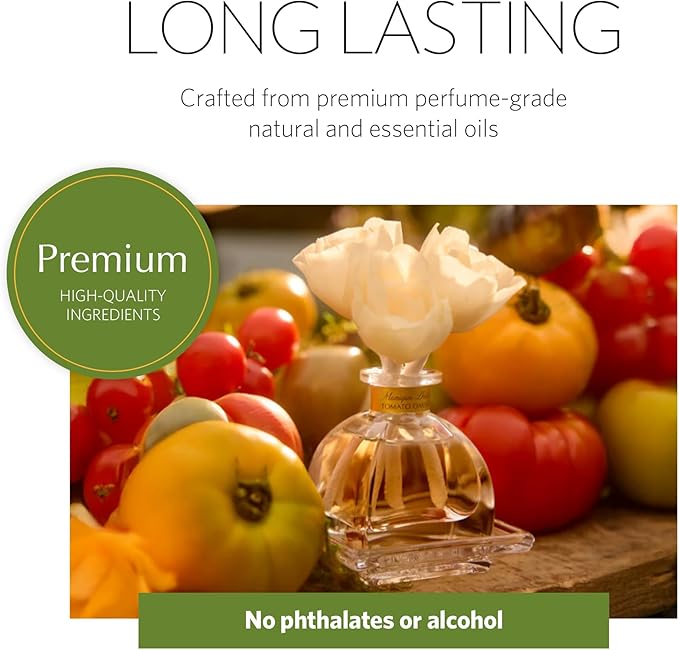 Agraria Monique Lhuillier Tomato Oakmoss PetiteEssence Fragrance Reed Diffuser, 1.7 Oz, Fresh Alluring Sola Flower Earthy Scent Diffusers for Home AgrariaHome