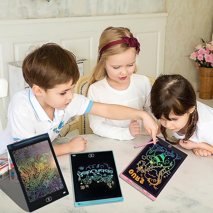 4 Pack LCD Writing Tablets for Kids, 8.5 Inch, Toddler Toys Colorful Doodle Board Birthday Gifts for Ages 3-8 Boys Girls Drawing Tablet for Learning and Education (Blue Pink Red Black) Yidedraw
