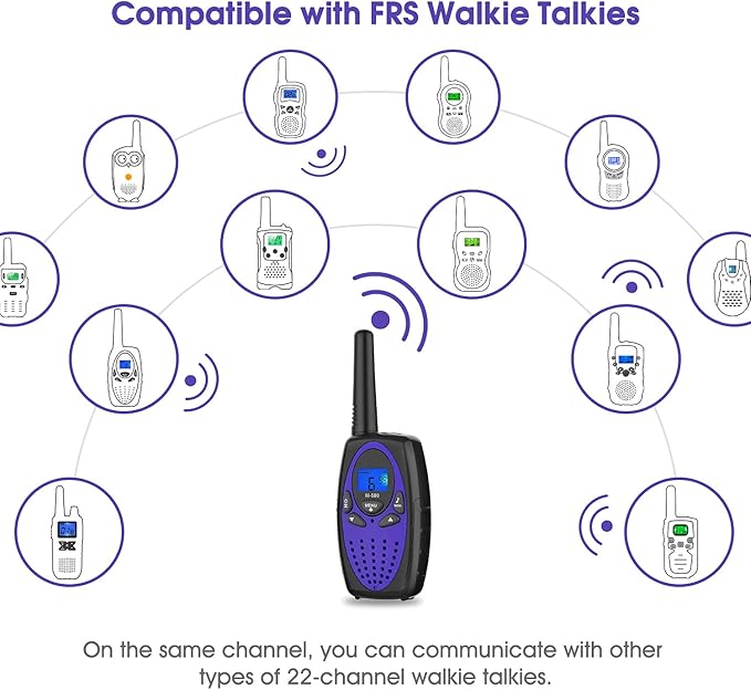 M880 Walkie Talkies for Adults Toys for Kids (Violet 2 Pack) Topsung
