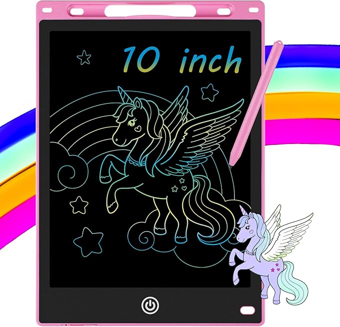 10 Inch LCD Writing Tablet - Colorful Electronic Drawing Pad & Doodle Board for Kids Ages 3-8, Erasable Educational Toy, Birthday and Christmas Gift for Girls and Boys (Pink) ArtcraftandStorage