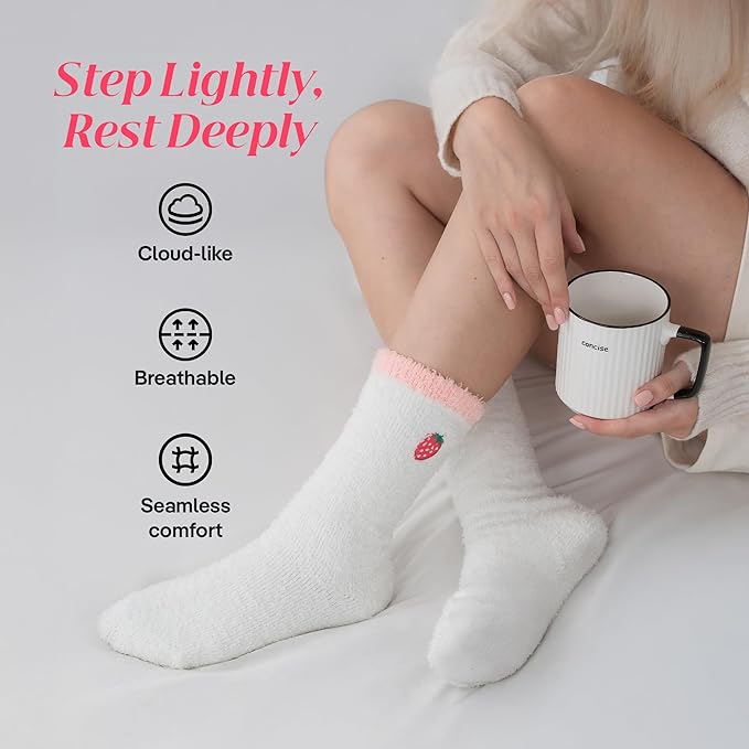 CoolMate GLOBAL Fuzzy Socks for Women Christmas Gift Box, Cozy, Soft, Stocking Stuffers, Comfy Cloud-Like Socks for Spa,Home CoolmateGlobal