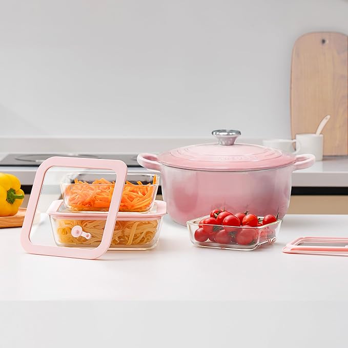 Urban Green Glass Food Container Set with Silicone Glass Lid, 3 Pack, Square Shape, Airtight, LeakProof, 100% Plastic Free, Meal Prep Food Storage Containers LiveaLifeEasierandGreener