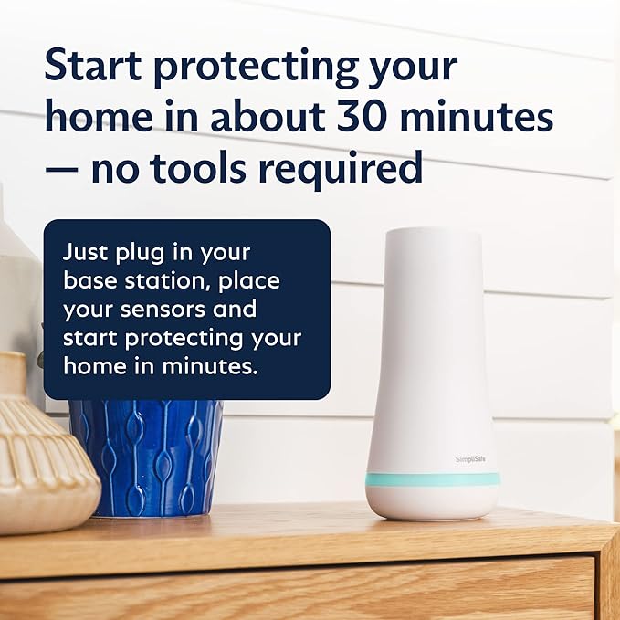 SimpliSafe 11 Piece Wireless Home Security System Gen 3 with Wireless Indoor HD Camera - Optional 24/7 Professional Monitoring - No Contract - Compatible with Alexa and Google Assistant,White SimpliSafe%C2%AE