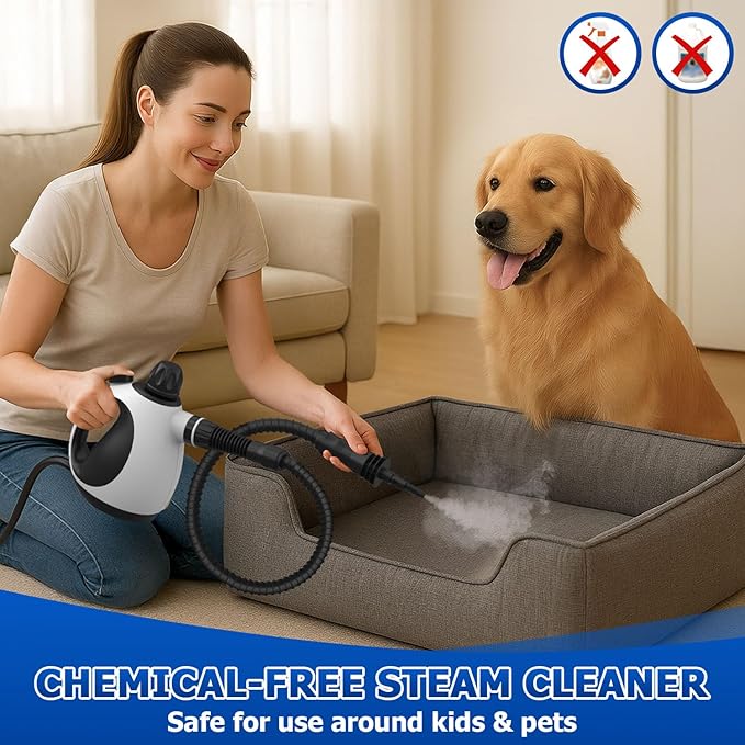 Handheld Steam Cleaner - High Pressure Steam Cleaner for Home, Multi-functional Cleaning Tools for Kitchen, Bathroom, Couch, Car. Portable Steamer Makes Housework Easier. Kick Boosters