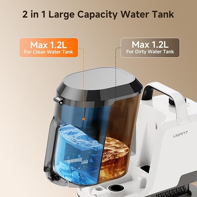 uwant Portable Carpet Cleaner 18Kpa Powerful Suction Upholstery Cleaner Machine for Pet, Spot Cleaner with Specialty Tools for Car, Couch, Rug, Sofa, Furniture (Motor 18Kpa) UWANT