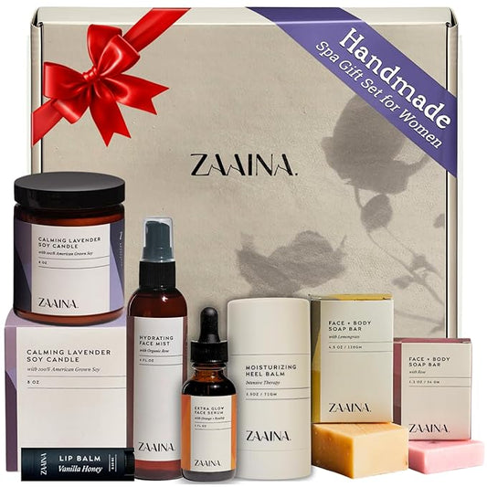 ZAAINA Spa Gift Set for Her - Relaxation Spa Kit for Women, Holiday Spa Gift Basket, Pampering At Home Bath and Body Self Care Spa Package, Christmas Gifts for Mom Wife, Spa Birthday Gifts for Women ZAAINA
