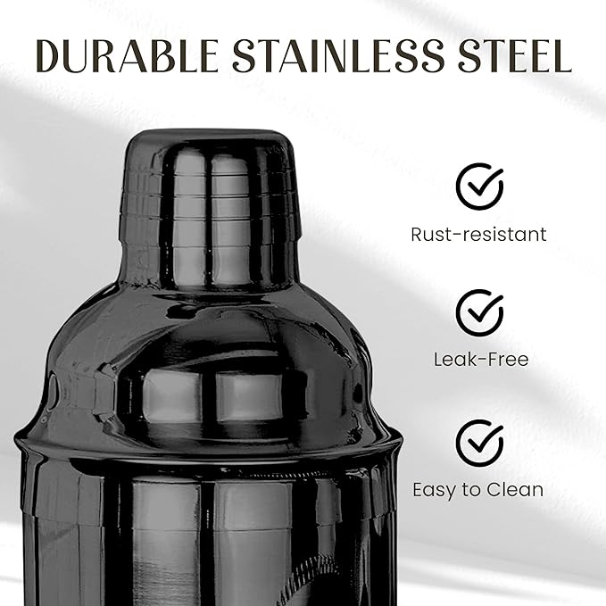 Mixology & Craft Bartender Kit - 15 Piece Set Including Cocktail Shaker and Bar Accessories, Perfect for Drink Mixing at Home, Plus Exclusive Recipe Cards MixologyCraft