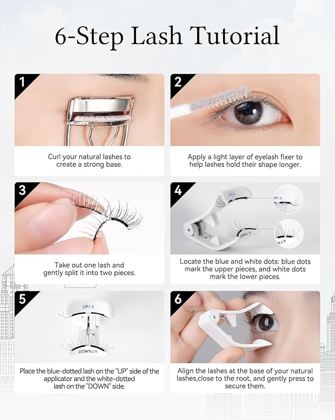 WOSADO Magnetic Eyelashes with Applicator Kit, [V17 Ice Black] Reusable Magnetic Lashes without Eyeliner, Glue-free False Lashes, Waterproof, Lightweight, Suit for Natural Makeup